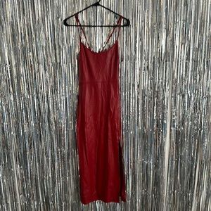 Zara red faux leather dress size small